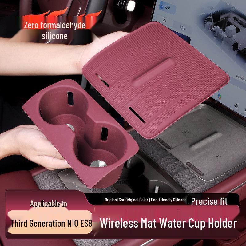 Nio ES8 Wireless Charging Silicone Pad for Center Console Cup Holder - Fits 26 Models, Protects & Enhances Car Interior