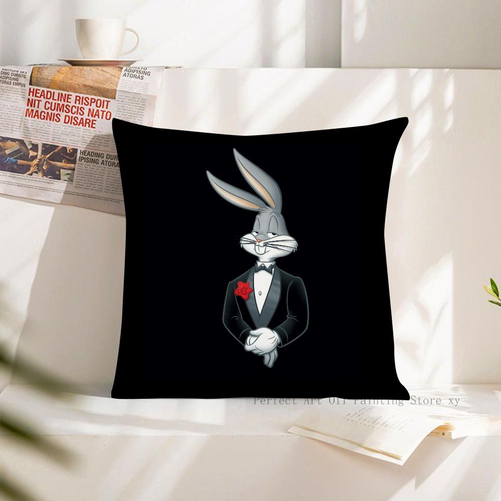 

Cartoon L-Looney Tunes Characters Pillow Case Square Pillow Cushion Cover Bedroom Sofa Room Decoration Casual Pillow Cover 24x24Inch
