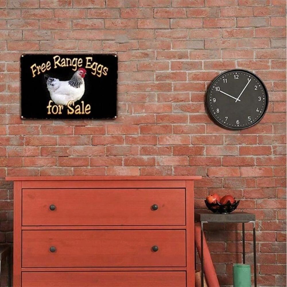 Vintage Metal Wall Poster Rooster for Kitchen