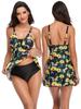 European & American Maternity Loose Split Skirt Bikini One-Piece Print Tankini Swimsuit.