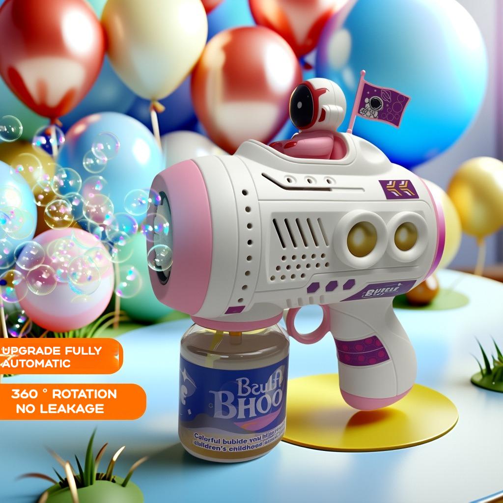 Hot Stitch Electric Bubble Gun Kids Toy Bubbles Machine Automatic Soap Blower With Light Outdoor Toy Boys Girls Birthday Gift