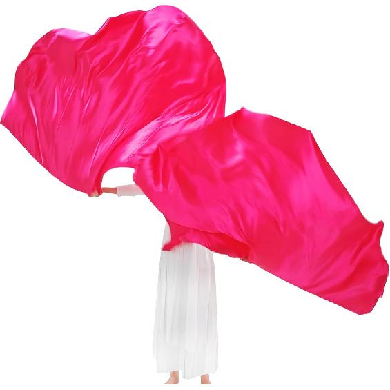 Wuchieal 74  x 55  Large soft semicircle Worship Flags, satin semicircle Banner Praise Flag with Scalable Rods 1 pairs (Dark pink) темно-розовый