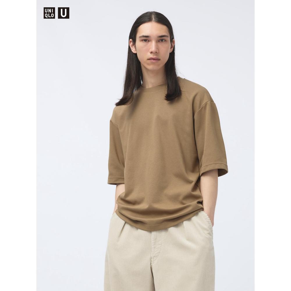 Uniqlo Airism CoTTon Oversized Tričko s kulatým výstřihem T