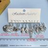 5 Pairs/ Set Halloween Metal Dangle Earrings Retro Skull Bat Spider Sword Snake Shape Goth Style Alloy Ear Set For Women Jewelry