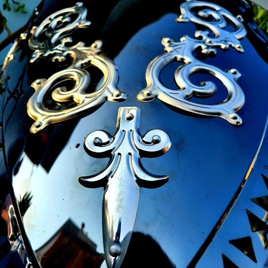 Knight Viking Shield Medieval LARP Cosplay, Stainless Steel 76.2 cm Decorative Item Home Office Christmas New Year Father Day Gift