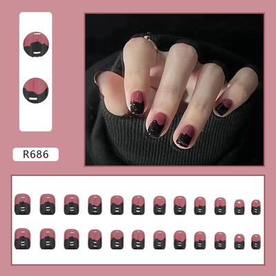24Pz Unghie Finte Corte Carine Patch Glitter Paillettes Unghie Finte Unghie Manicure Tips Unghie Finte Rimovibili Unghie Finte Acriliche Tips