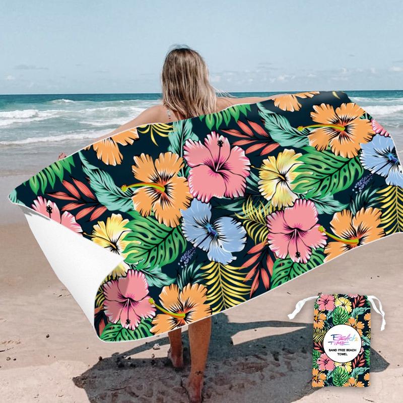 

Colorful Ethnic Print Beach Towel Oversized Polyester Travel Bath Towel Quick Dry Outdoor Camping Surf Swim Pool Summer Blanket W30*H60(CM)
