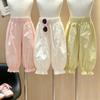 Summer Casual Ninth Pants For Boys Girls Thin Trendy Versatile Children Elastic Cuffed Lantern Pants Pure Color Simple Loose Kids Trousers