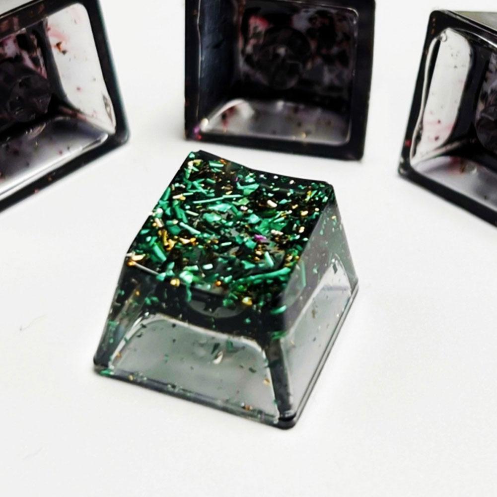 DIY Resin Personalized Metal Gold Foil Key Cap Transparent Diy Cross Axis Mechanical Keyboard Key Cap Keyboard Accessories