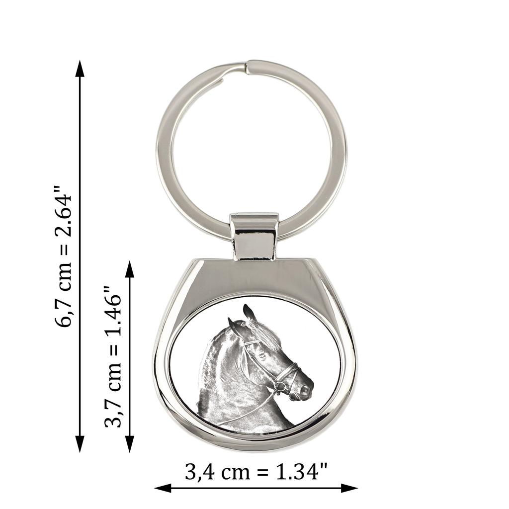 Friesian Horse - Keychain with a Horse, Keychain with a Print, Personalized Pendant from the Art-Dog Brand