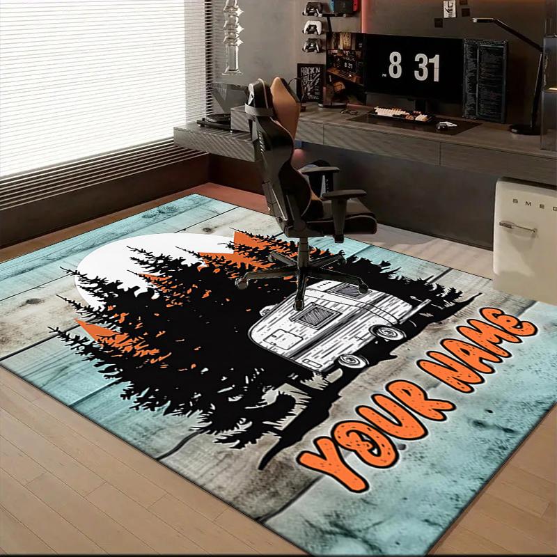 1PC Custom Name Adventure Poster Theme Floor Mat Ideal for Living Room, Game Rooms, Office, Bedroom, Floor Mat Playful Design