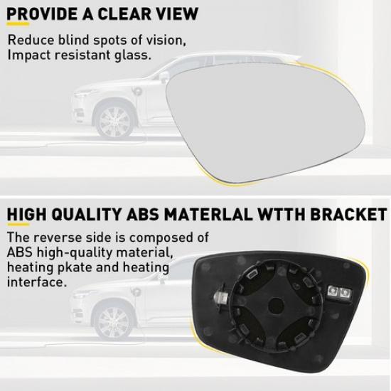 Right Passenger Side Mirror Heated with Glass Backing Plate for VW JETTA BEETLE
