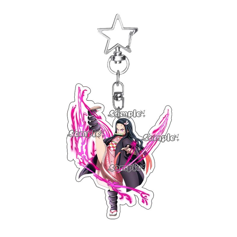 Anime Fashion Kamado Nezuko Cartoon Acrylic Keychain Pendant Charm Bag 5cm Jewelry Accessories Key Ring Gifts Toys for Friends