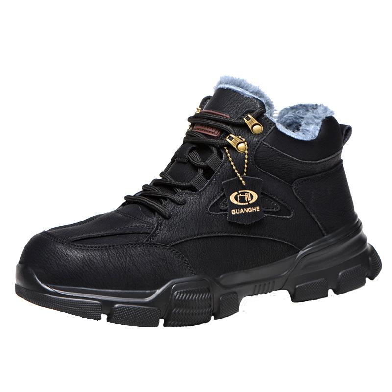 Men's Safety Shoes Winter Security Boots Cotton-padded Men Women Boots Anti-smash Thickened Working Shoes Climbing Work Shoes