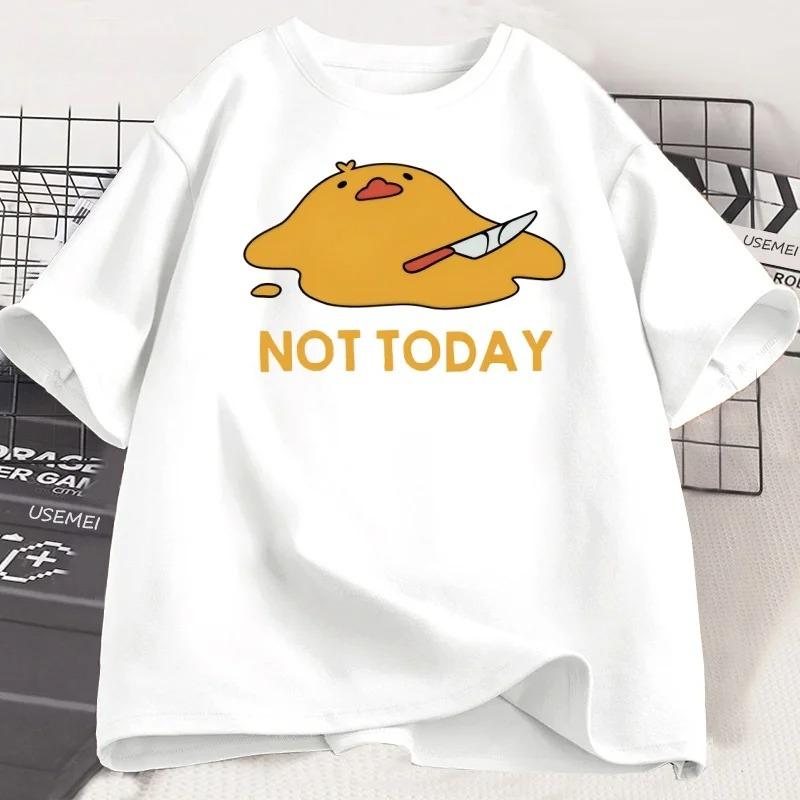 Funny Cartoon Chick Not Today Knife T-shirt XXXXL