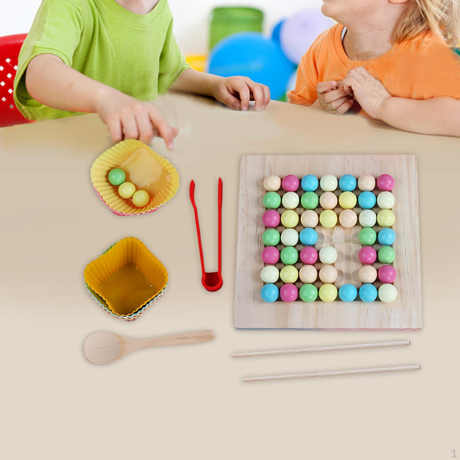 

Fine Motor Toys with Rainbow Beads Educational for Game Interaction Matching Style B