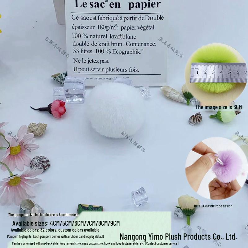 

Помпони з імітації кролячого хутра: 4 см, 6 см, 7 см Плюшеві кульки DIY для прикрас, одягу, капелюхів, взуття, сумок та оздоблення