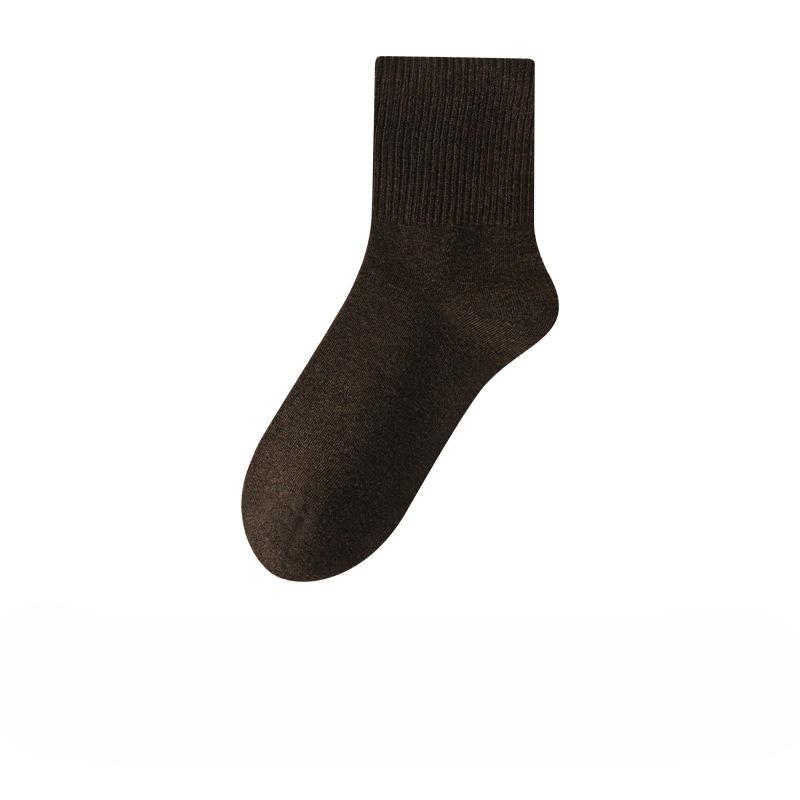 Women's Pure Cotton Thick Mid-calf Socks for Autumn and Winter, Simple Cotton Socks, Warm Long Socks for Winter