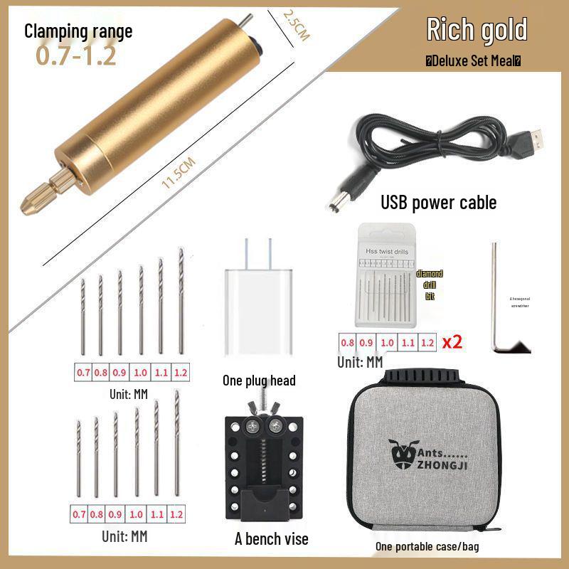 Mini Handheld Electric Drill & Grinder - Low Power Tool for Precision Hole Punching