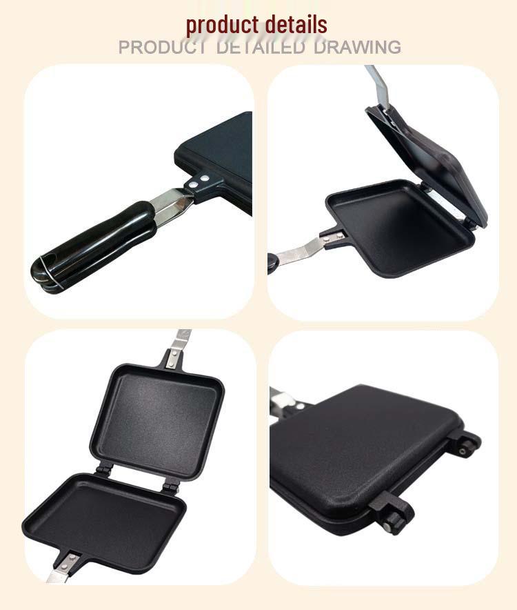 Dubbelsidig non-stick panna för grillade smörgåsar, biff, frukost och bakning.