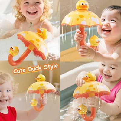 Kids Duck Umbrella Shower Children's Water Spray Bath Toy Spinning Fun Parent-Child Interactive Bath Toys