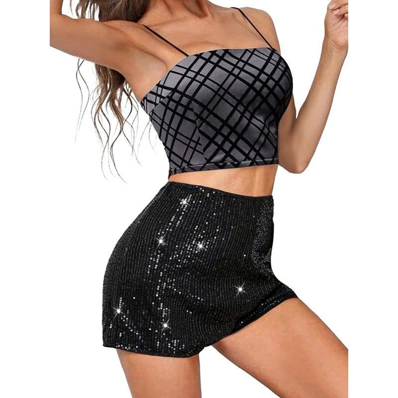 Solid Color Sequin Straight Leg Shorts Pure Color Sequins Plus Size Straight Shorts Female