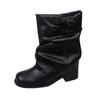 Punk Style Women Chelsea Boots Fashion Belt Buckle Shoes Autumn Winter Thick Heel Ladies Knight Short Booties