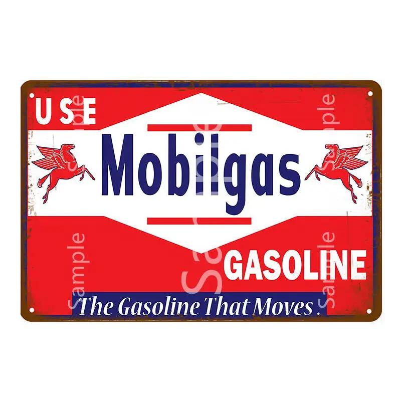 Vintage Gulf ESSO Mobil Racing Metal Tin Sign Wadhams Gasolines Motor Oil Garage Service Wall Decor Art Poster Wall Plaque YL055