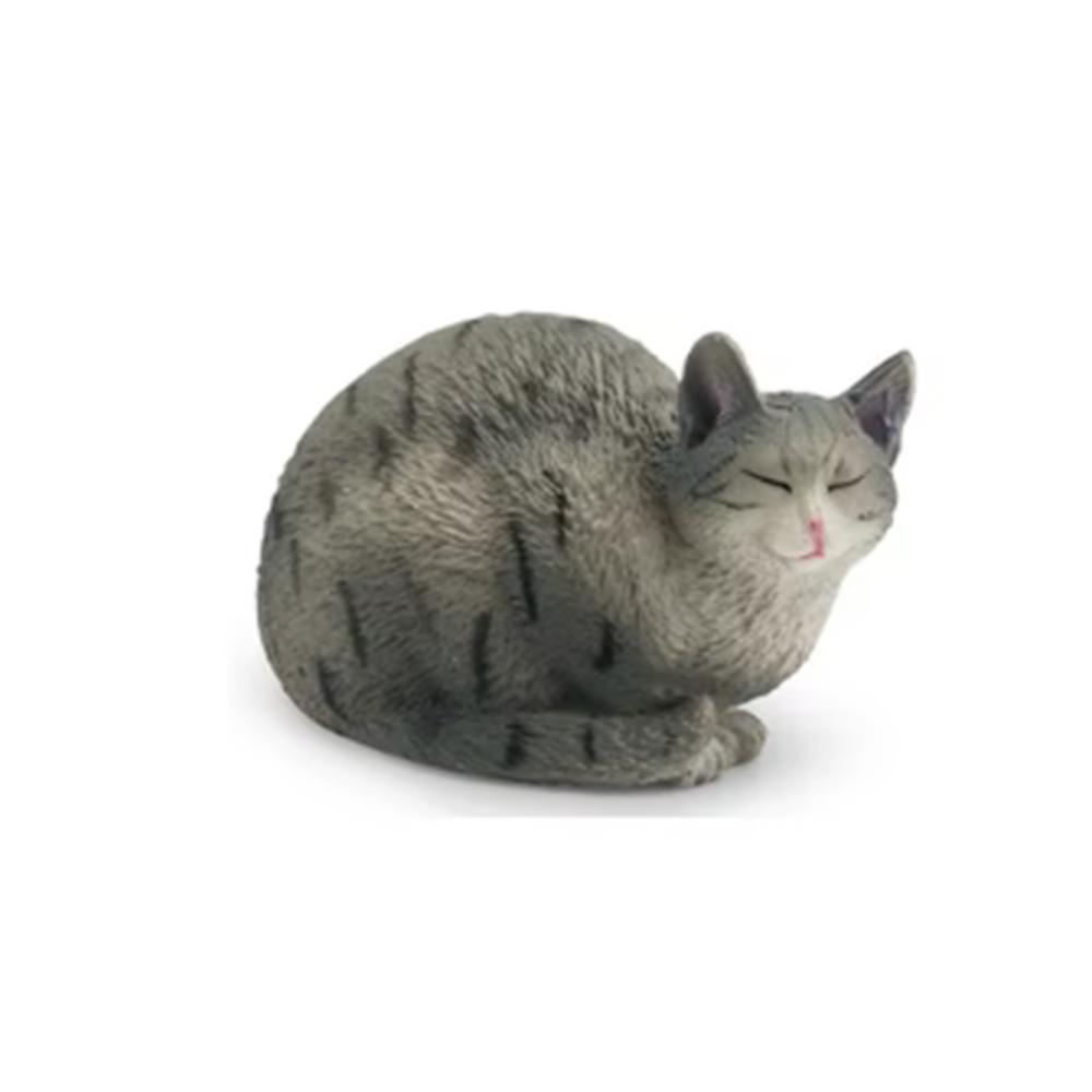 Sculpture Sleeping Cat Figurine Cartoon Animal Ornaments Creative Simulation Cat Statue  Home