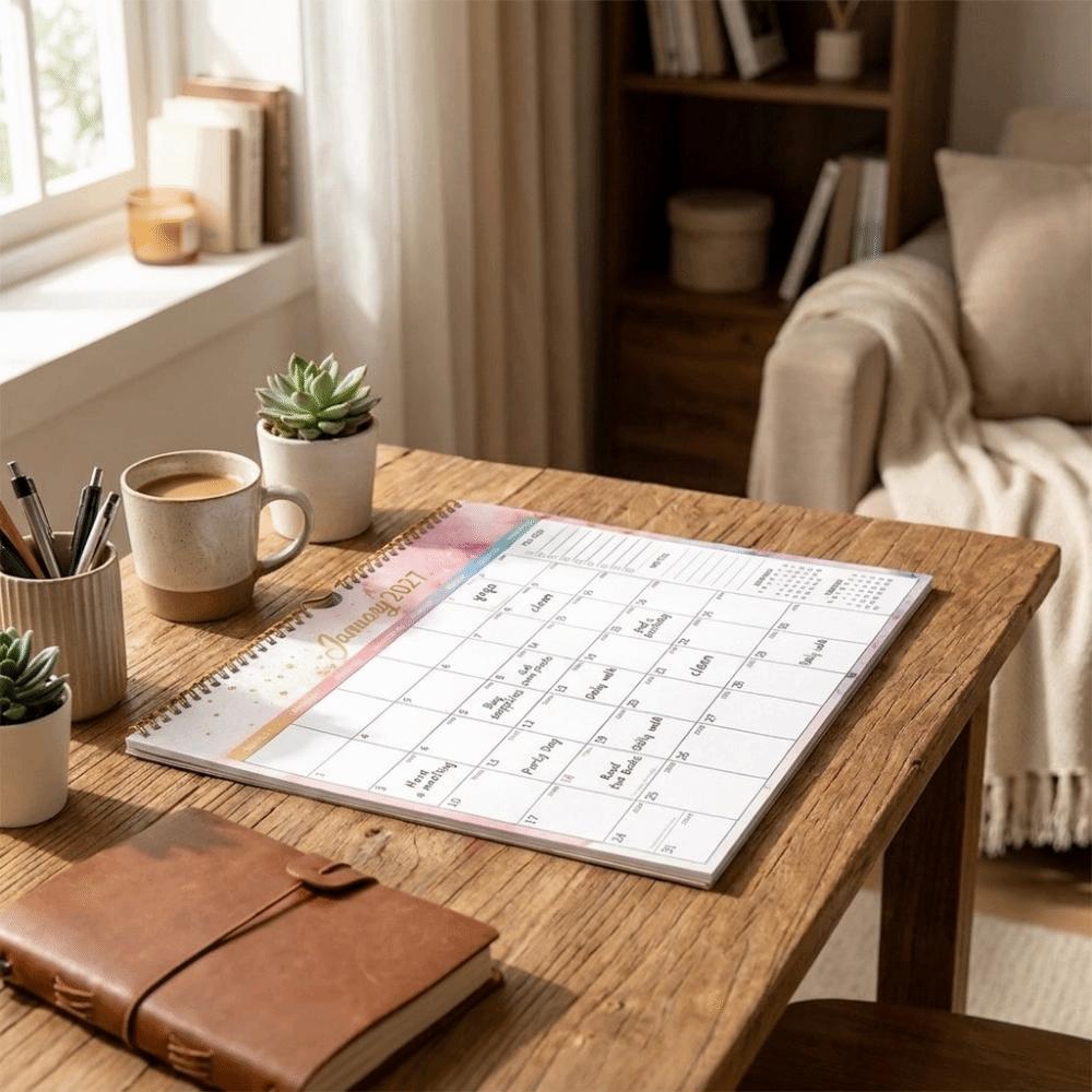 Creative Hanging Calendar with Large Grid Calendar Planner 2027 Wall Calendar  Office Stationery
