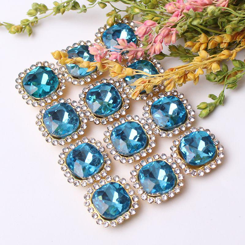 Premium 10x10 mm Square Claw Rhinestones for DIY Jewelry, Bows, and Hair Accessories - 40-200 Pieces