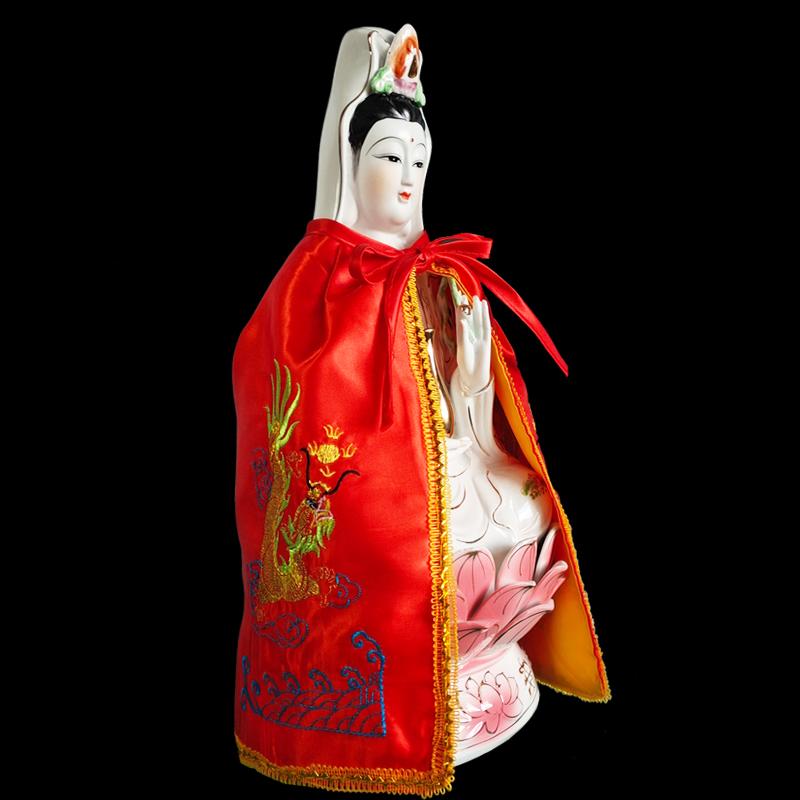 Only Cloak Zen Lotus Guanyin Buddha Statue Small Cloak Guanyin Bodhisattva Goddess Decor Embroidered Shawl Without Resin Buddha