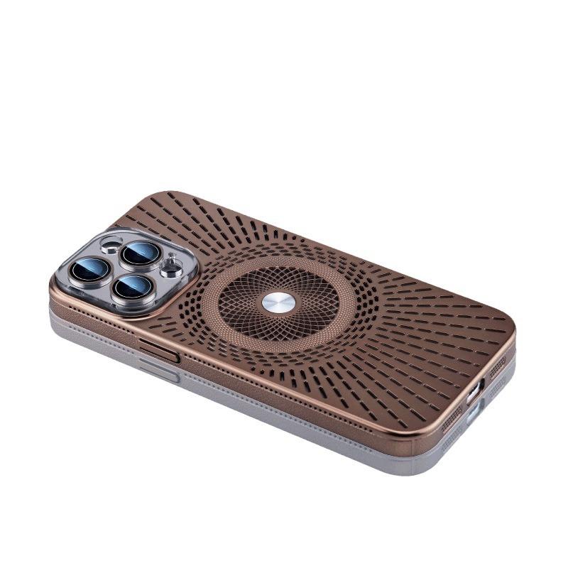 Anwendbar auf Apple 16promax Handyhülle Cooles eisspürendes hohles magnetisches Wärmeableitungs-iPhone 15 Objektivfolienschutz