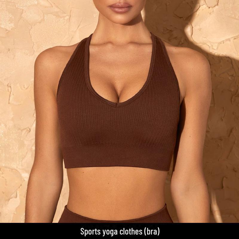 Seamless European and American Yoga Outfit: Sports Underwear, Long Sleeve Vest, and High Waist Pants for Women