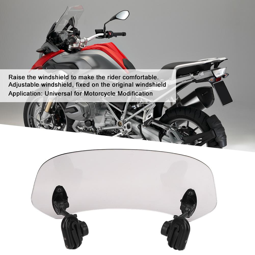 Extensie parbriz motociclete Măriți parbriz Deflector de aer reglabil, ploaie, adăugare
