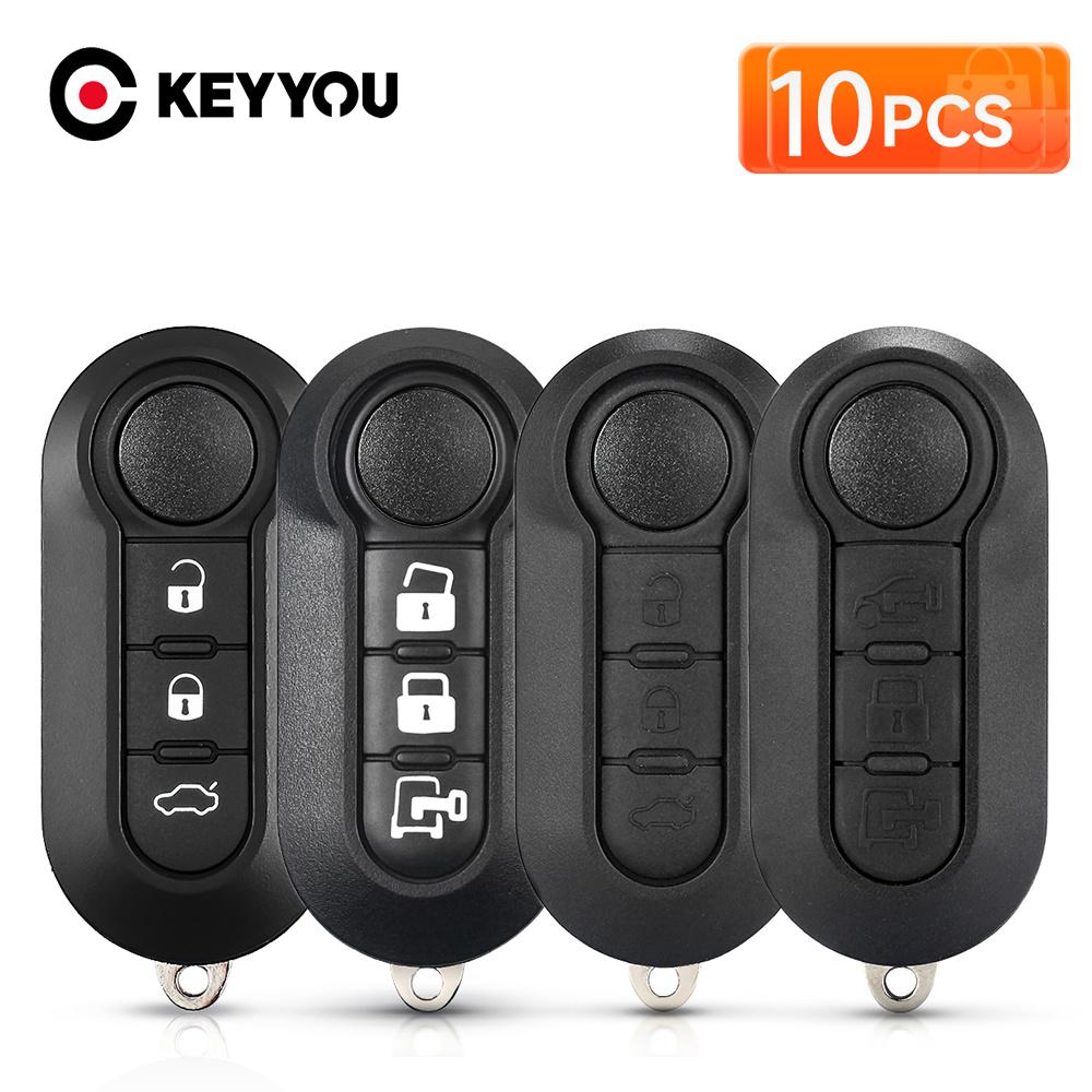 10X 20X Flip Folding Car Key Shell Case For Fiat 500 Doblo Bravo Ducato Qubo Grande Punto Sip22 Blade 2/3 Buttons Cover