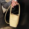 Simple niche design versatile mobile phone bag women's lychee pattern texture casual commuting solid color PU messenger bag