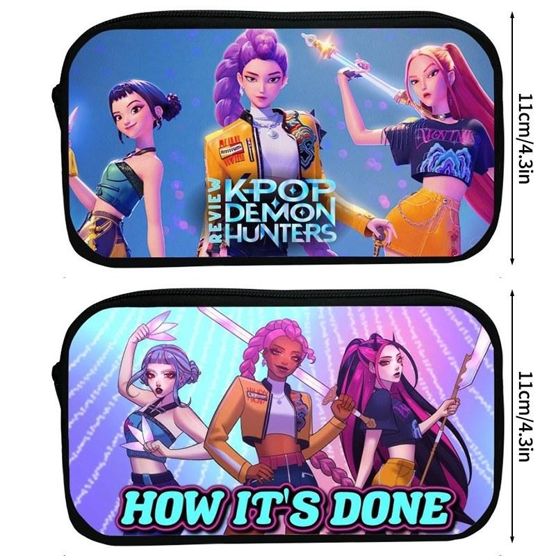 Dämonenjäger Federmäppchen Aufbewahrungstasche Cartoon Kpop D-Demon H Mädchen Federmäppchen Stifttaschen für Schüler Schreibtischzubehör