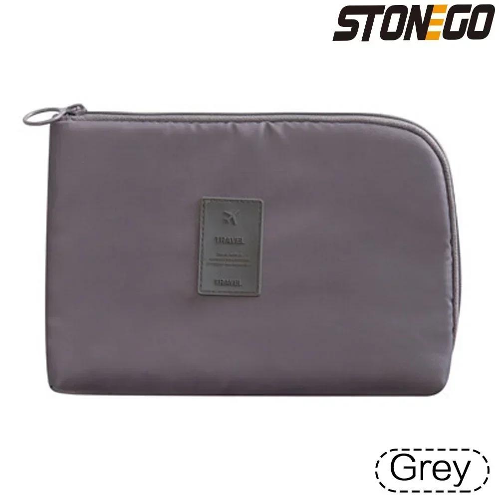

Travel Storage Bag for Chargers and Cables Waterproof Organizer Utility Pouch Portable Cosmetic Bag for Accessories сірий