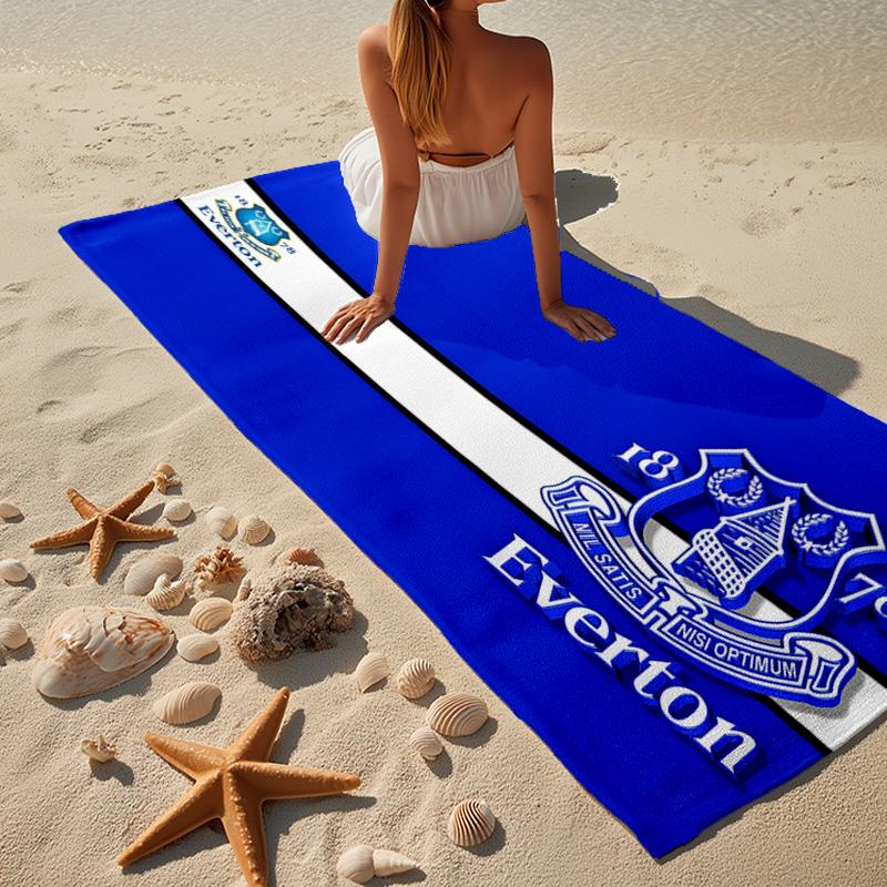 1PC Football Club Everton Beach Towel - Soft, Absorbent Microfiber, Lightweight, Ideal for The Beach, Parties, Travel, Camping Fan Gifts