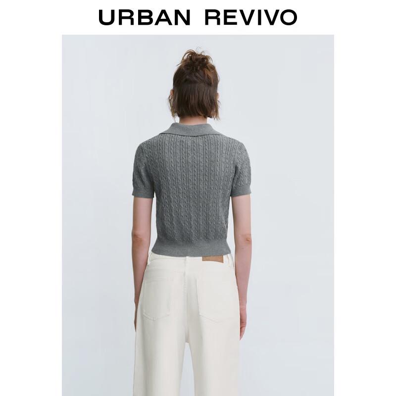 UR 2025 Autumn Women's Embroidered Slim-Fit Knit Top