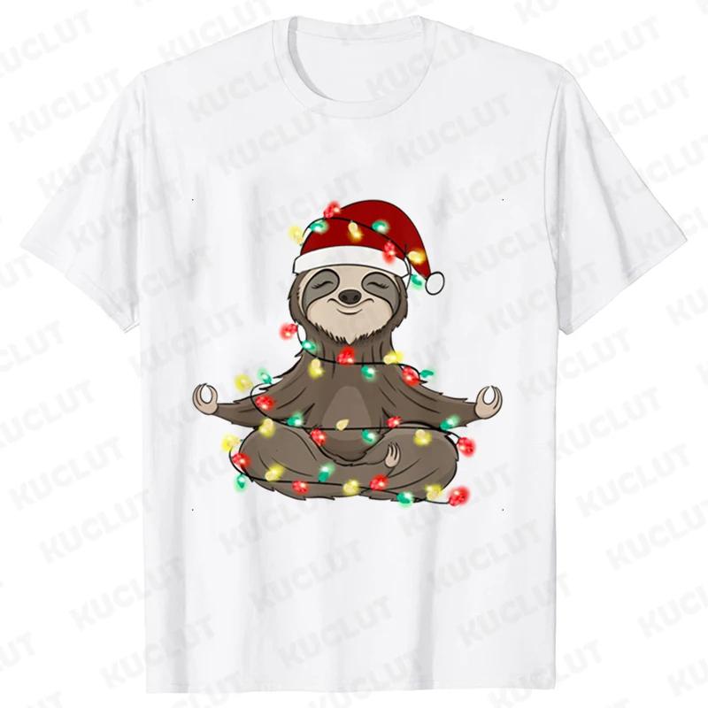 Módní lenochod tričko s krátkým rukávem Y2k trička pro ženy vtipná vánoční světýlka trička dámské halenky korejský ležérní streetwear