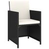 6 Piece Garden Dining Set with Cushions Poly Rattan Black