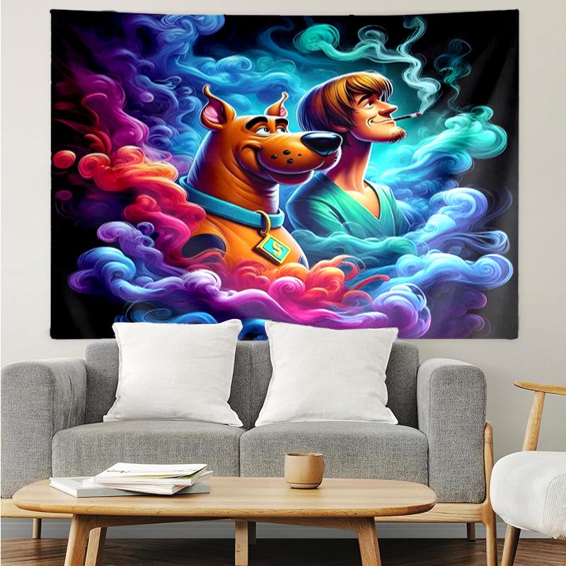 1PC Scoo-dog Mystery Night K-pop Music Group Tapestry Accessories for Bedroom,Livingroom, Dormitory Room Wall Decor Fan Birthday Gifts