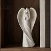 Modern Home Interior Accents Praying Angel Statue, Abstract Guardian Figurine, Religious Prayer Decor Sculpture for Mantel Church Indoor Memorial