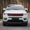 7pcs Front Grille Grill Ert Cover Frame Decor for Jeep Compass 2017- Red