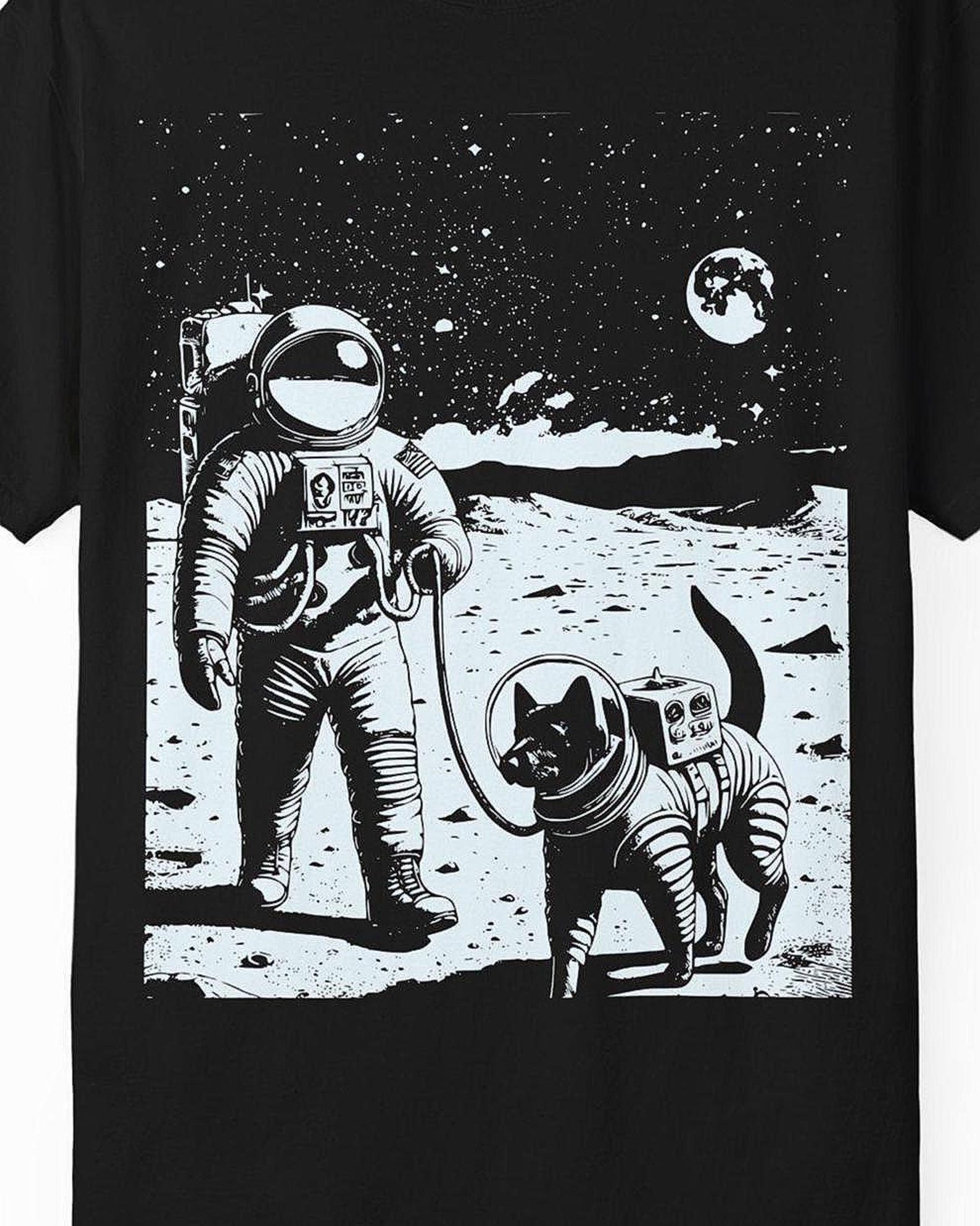 Space Dog T-Shirt | Astronaut & Dog Graphic Tee 3XL