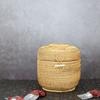 Lidded Tea Organizer, Rattan Basket for Storing Candy And Snacks
