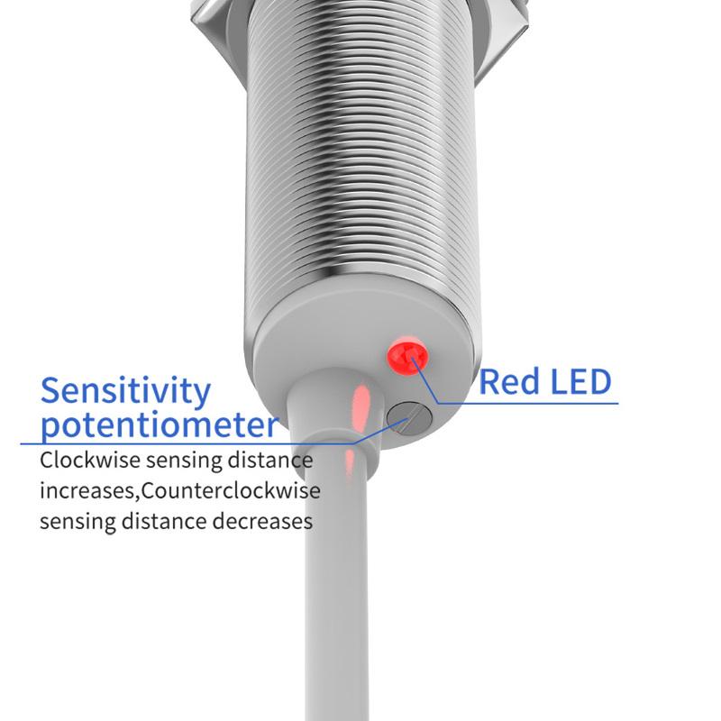 GTRIC M18 Capacitive Proximity Sensor 10-30V DC 3 Wires NPN PNP NO NC Flush Non-Flush Non-Metal Sensing Switch With 2m Cable