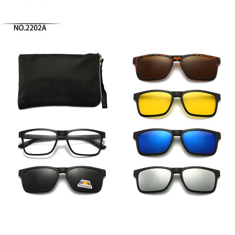 2202 Magnet Clip Square Myopia Glasses 0 -0.5 -1.0 -2.0 To -6.0 Hyperopia Sunglasses +0.5 +1.0 +2.0 To +6